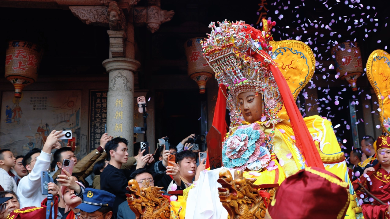 Mazu procession and temple festival scene.