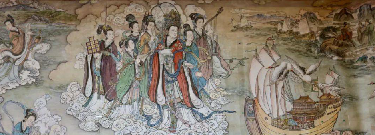 Mural showing the spread of Mazu faith across the seas.